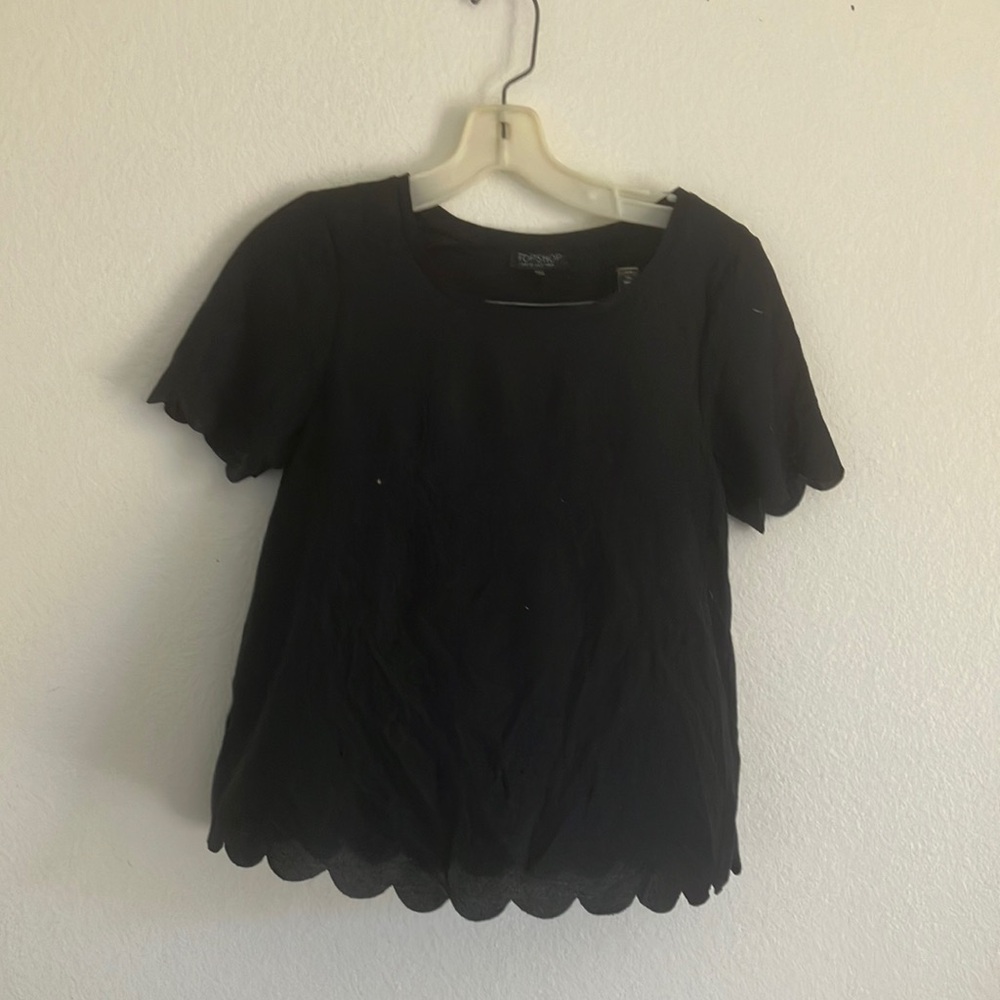 FINAL MARKDOWN Top shop scallop trim top 2